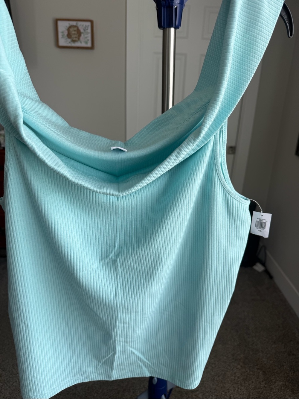 Old Navy Ribbed Scoop Neck Tank Top - Light Aqua